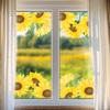 Sonnenblumen Fensteraufkleber für Wohnzimmer- und Balkonglasdekoration, Wasserdicht, Durchscheinend und Verschönernd
