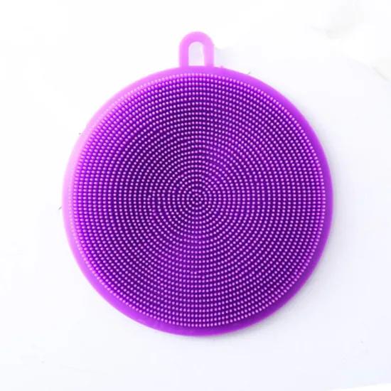 1 Pcs Dish Washing Scrubber Silicone Bowl Cleaning Brush Cloth Scouring Pad Pot Wash Kitchen Cleaner Dishwashing Sponge Tools
