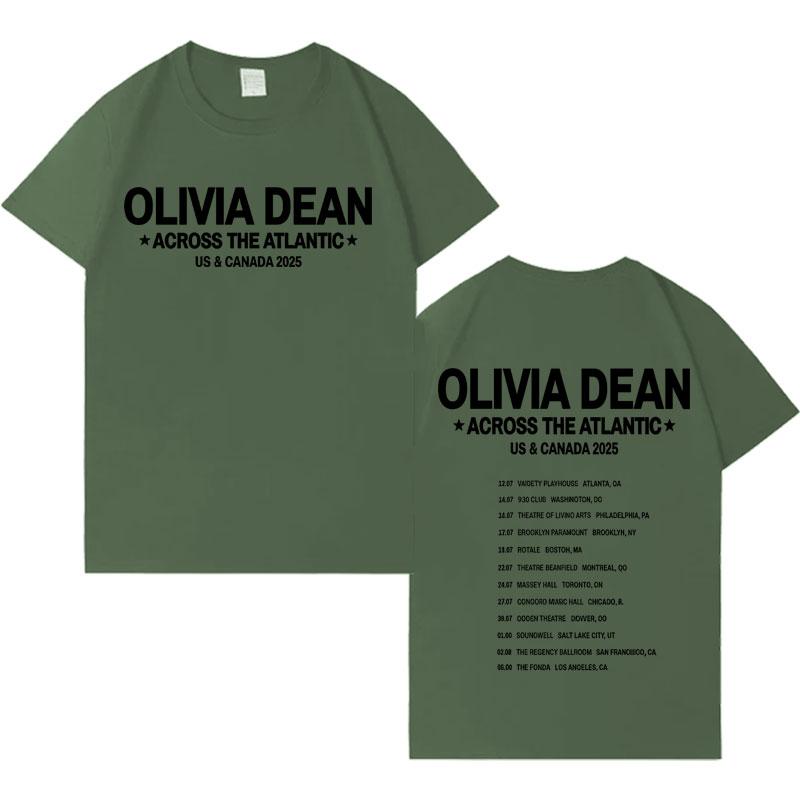 

Singer Olivia Dean 2025 Tshrit Fashion Short Sleeve T Shrit Men Women Hip Hop Oversized Cotton Casual Comfort Tshrits Streetwear 4XL