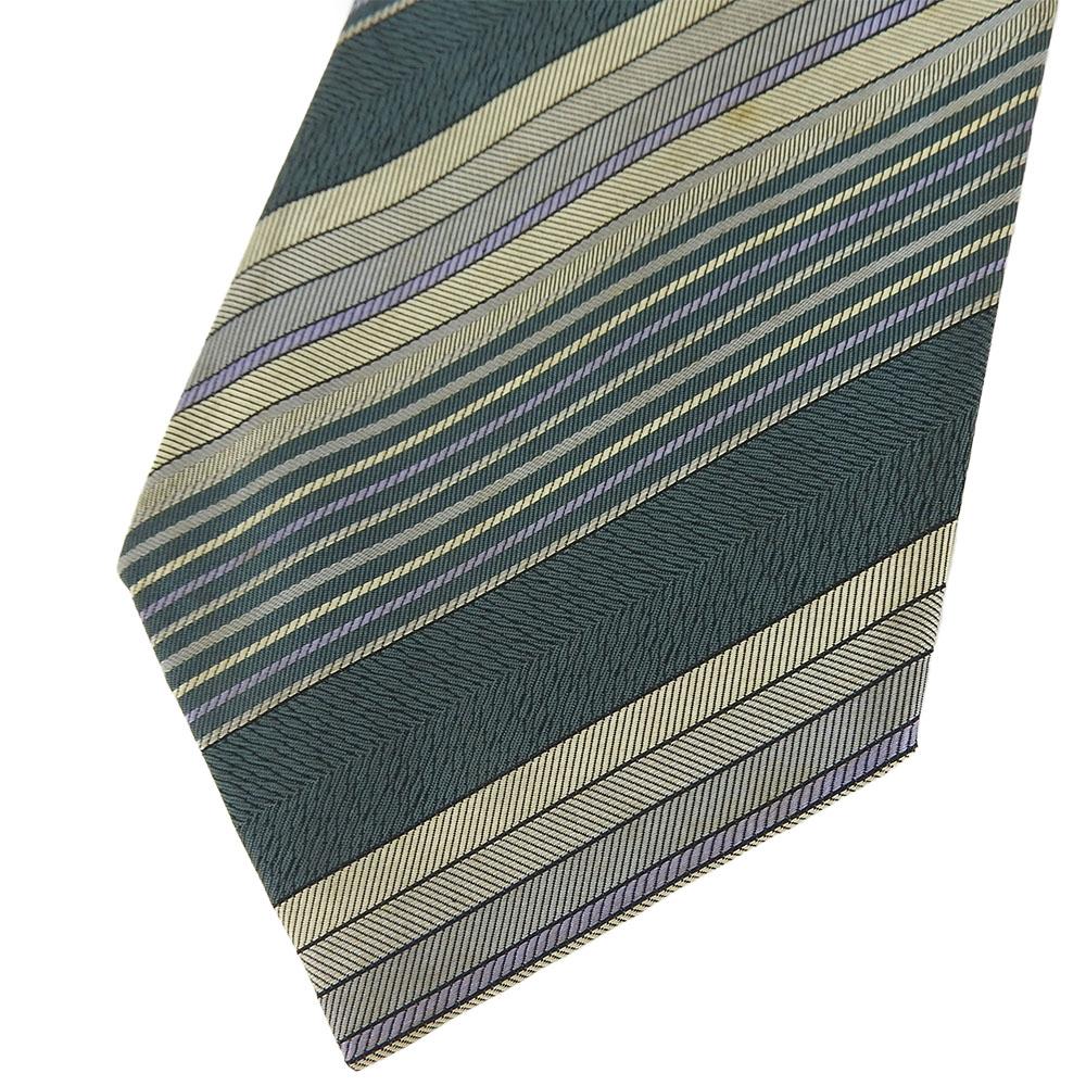 Used YVES SAINT LAURENT Tie Silk Green Green Gray Gentleman