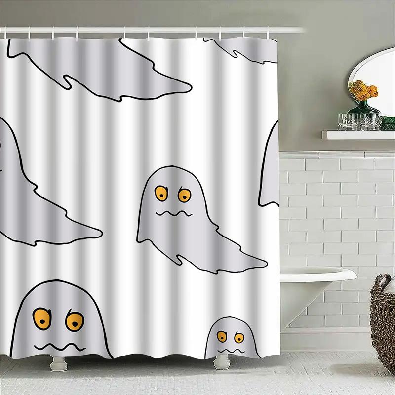 

Tuniu Cute Cartoon Ghosts Printed Bathroom Shower Curtain For Kids Girls Room Decor W60H190(CM)-1 Pcs
