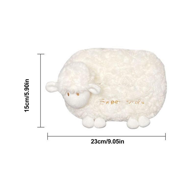 Car Tissue Holder Cartoon Sheep Soft Plush Wipes Dispenser Tissue Box Car Organizer Cute Car Interior Accessories