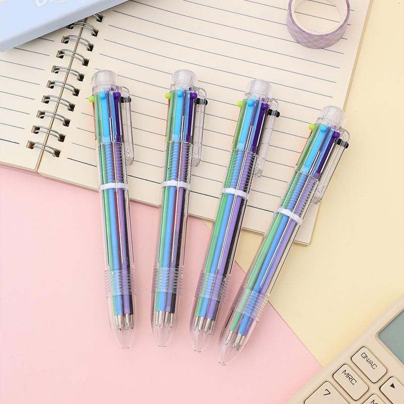 Ball Point Pen Marker Korea Creative Stationery Pen 6 Color in 1 Ballpoint Pen Color School Supplies Cute Office Accessories