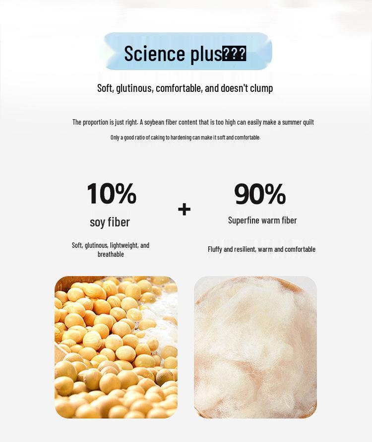 Class A Soybean Fiber Summer Quilt - Solid Color, Simple Style, 200x230x250cm for Home or Dorm