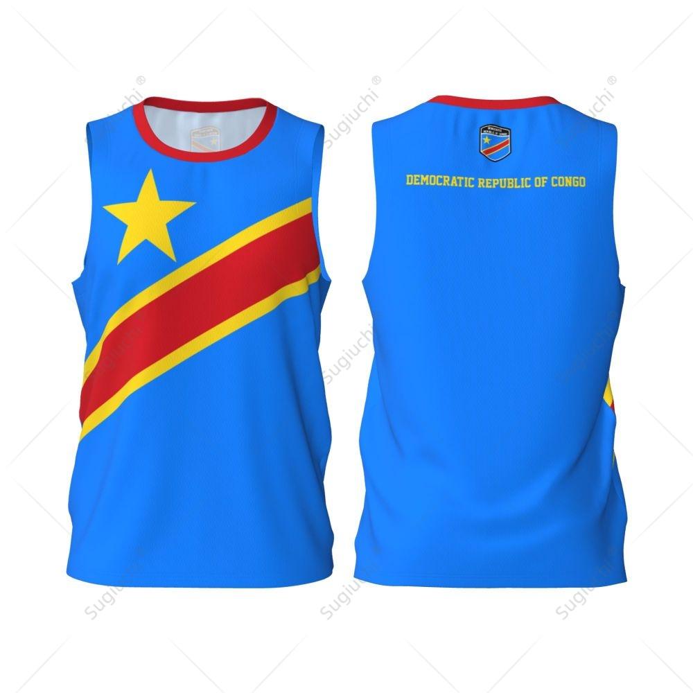 Demokratische Republik Kongo Flagge Basketball Sport Laufen Fitness Ärmelloses T-Shirt