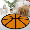 Orange Basketball Design Pattern Print Round Rug, Living Room, Bedroom, Playroom Carpet, Non Slip Floor Mat, Gift