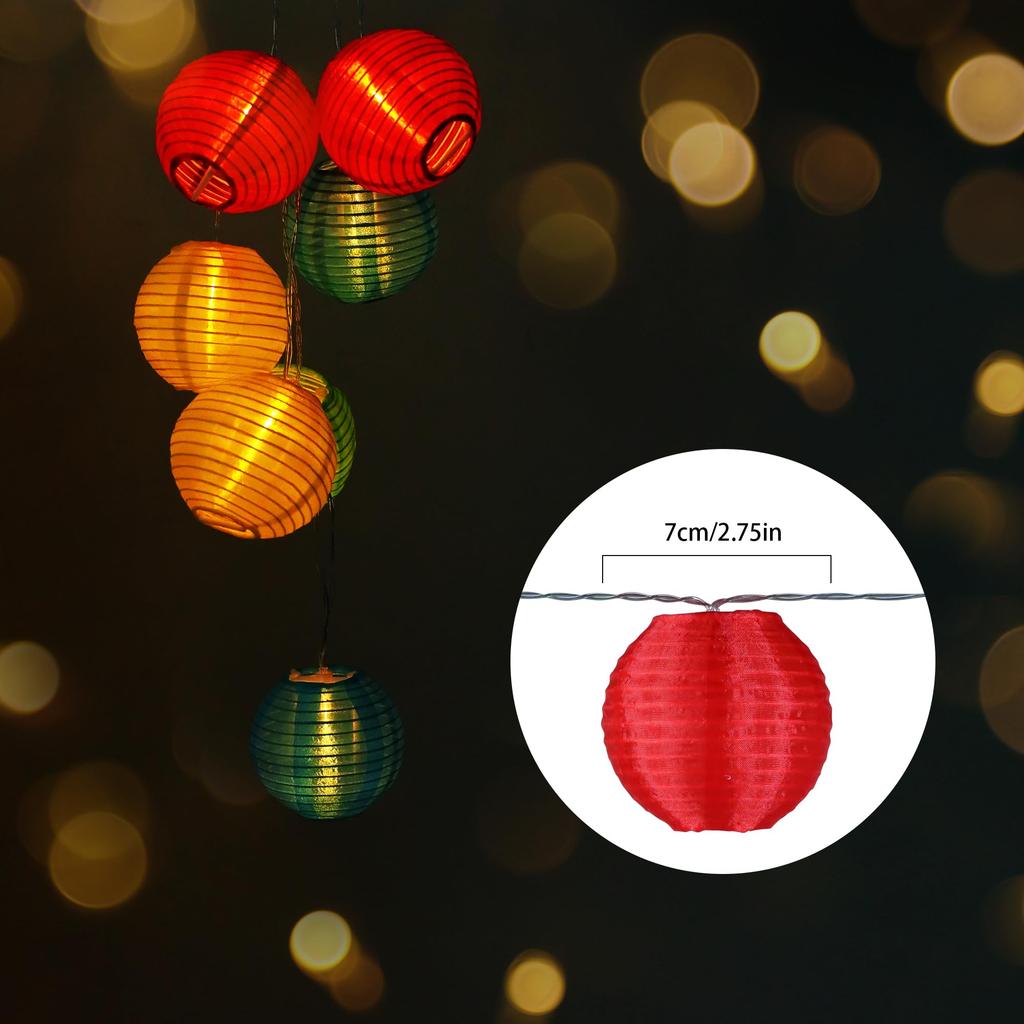 Lantern-style String Lights, Wire Lights, Decorative Lights for Indoor and Outdoor Use, Parties, Festivals, Birthdays, 20 Bulbs, 3m, Waterproof.
