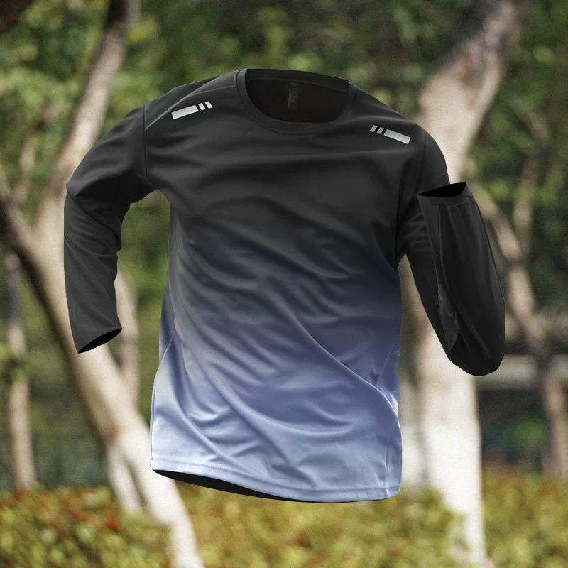 

Running Quick-drying Clothes 3D Printing Long-sleeved T-shirt Men s Autumn Training Fitness Morning Running Sunscreen Top Riding 4XL