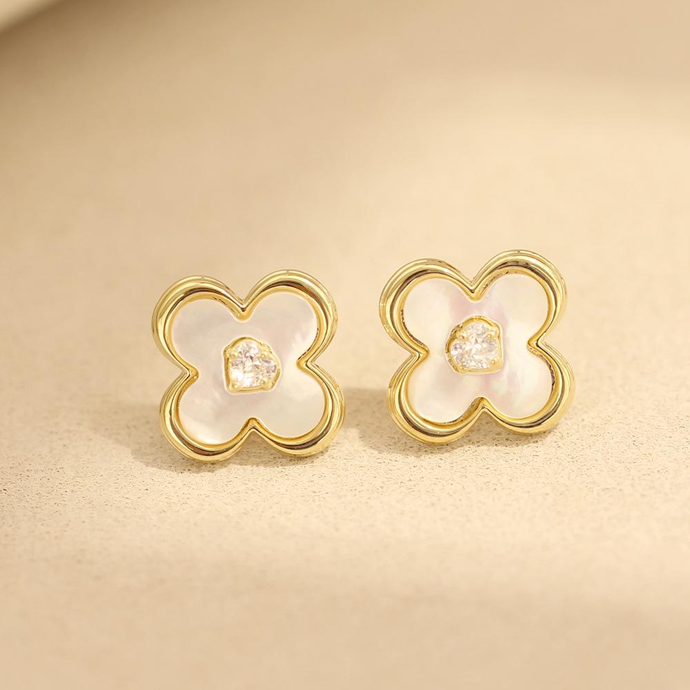 

Літні вишукані високоякісні натуральні сережки-гвоздики з фрітіллярією та чотирилисником, позолочена голка з чистого срібла 925 проби, сережки-квіти, жіночі моделі