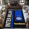 Inter Milan Personalized Text Area Rug Perfect for Dining Room Entryway Bedrooms Hallway Antislip Carpet Decorate Offices