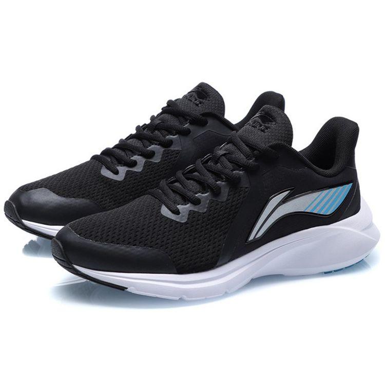 Li-Ning Shock Absorbing Non-Slip Durable Low-Top Running Shoes Men Sneakers Black White Blue ARHQ317-3