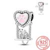 925 Silver Romantic Love Story Charm Pendant for DIY Bracelet Couple Engagement Jewelry Gifts for Her