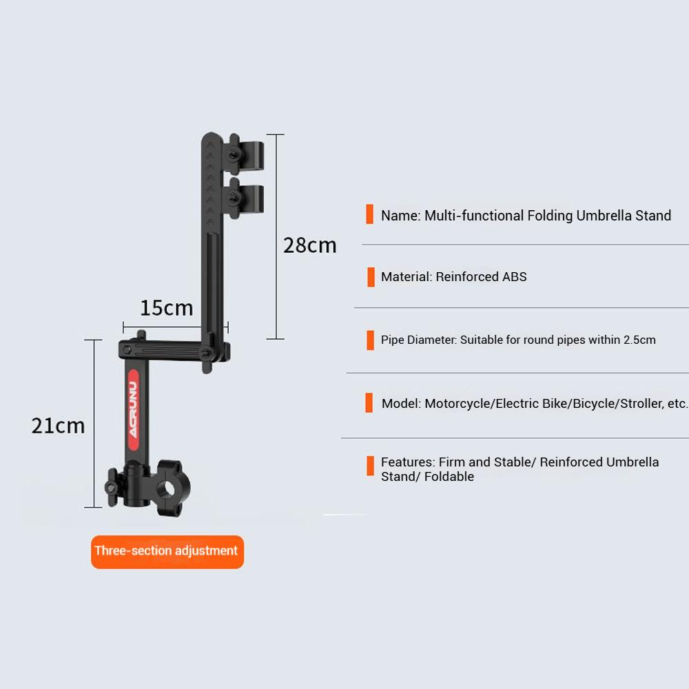 Suporte de Quadro para Guarda-sol de Bicicleta, Suporte de Guarda-chuva para Veículo Elétrico, Estrutura de Guarda-chuva para Carro a Bateria, Porta-guarda-chuva para Carrinho de Bebê