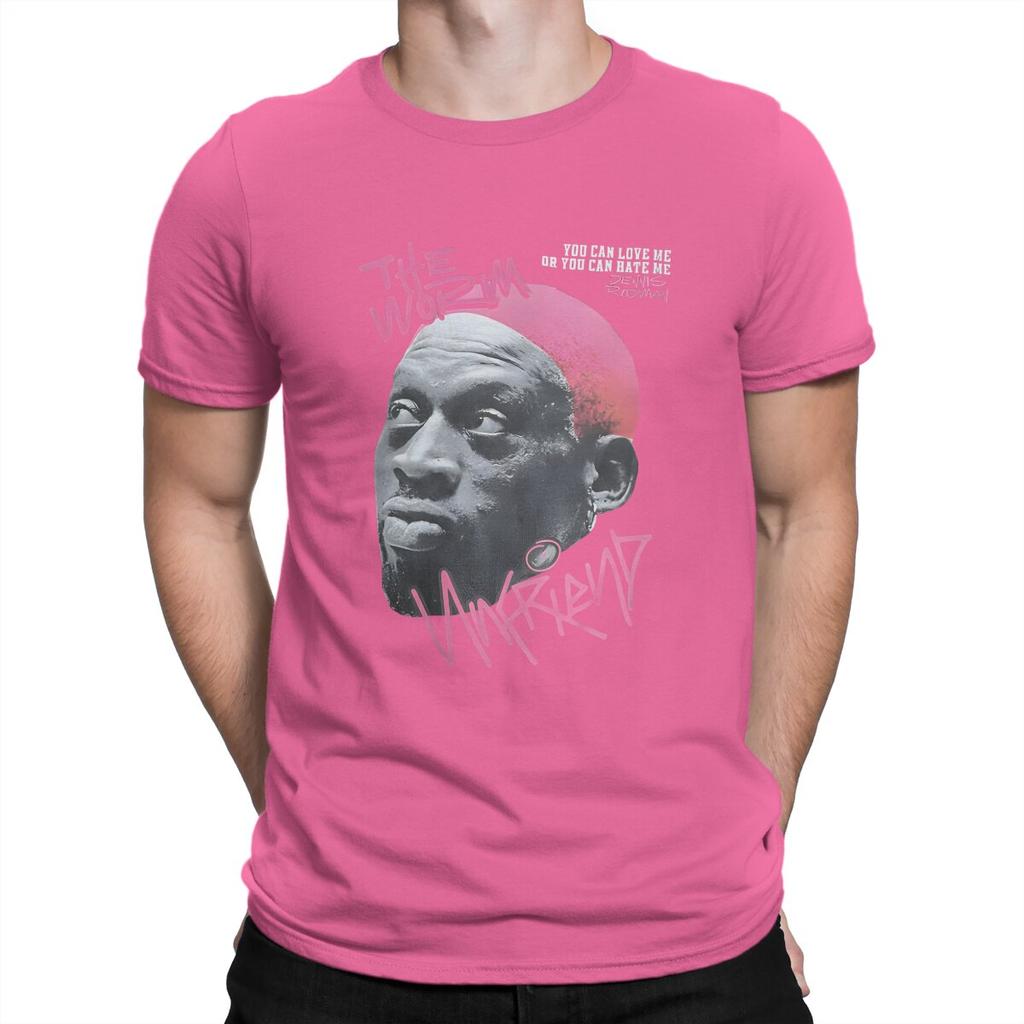 Dennis Rodman T-Shirts Men  Cool Cotton Tees Round Collar Short Sleeve T Shirts Party Clothes