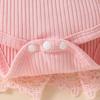 Sweet Floral Long Sleeve Baby Girl Romper Dress with Mesh Skirt
