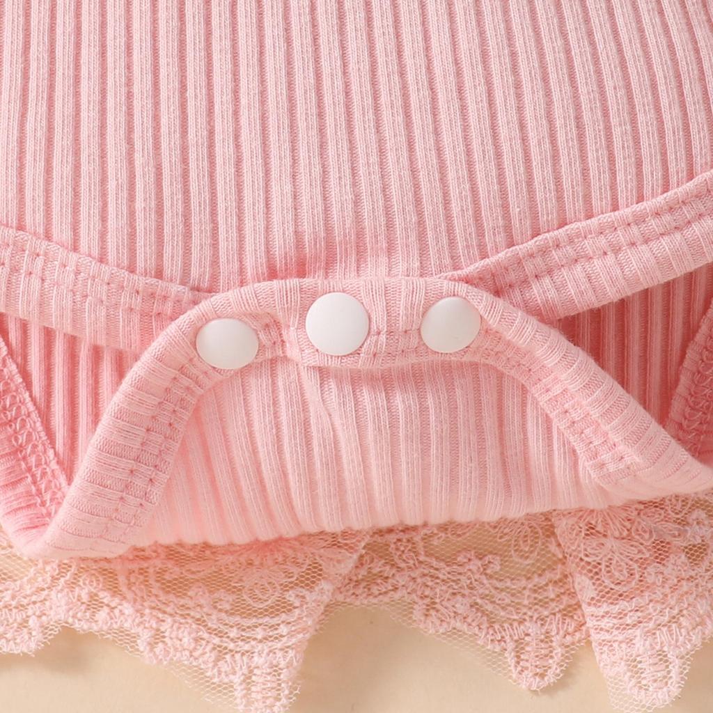 Sweet Floral Long Sleeve Baby Girl Romper Dress with Mesh Skirt