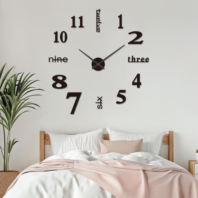 3d Modern Wall Clock Mirror Sticker Acrylic Number Clocks For Home Decoration