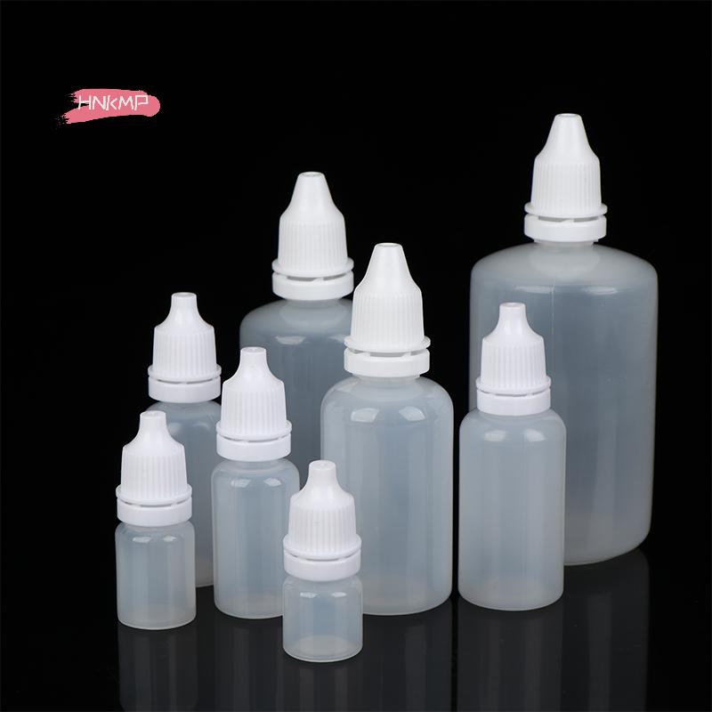 5Pcs Empty Plastic Dropper Bottles 3/5/10/15/20/30/50/100ml Squeezable Refillable for Paint Beauty Oil Ink Cosmetics Storage