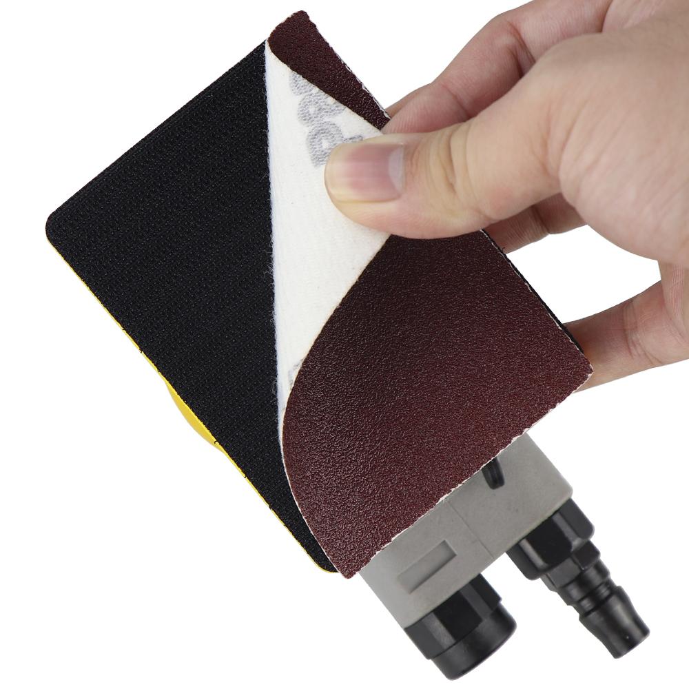 1PC Machine à poncer Ponceuse à air pour voiture Polisseuse Avec 20 Pcs Papier de verre Pneumatique Outil de meuleuse de polissage pour voitures Carré 70*100mm