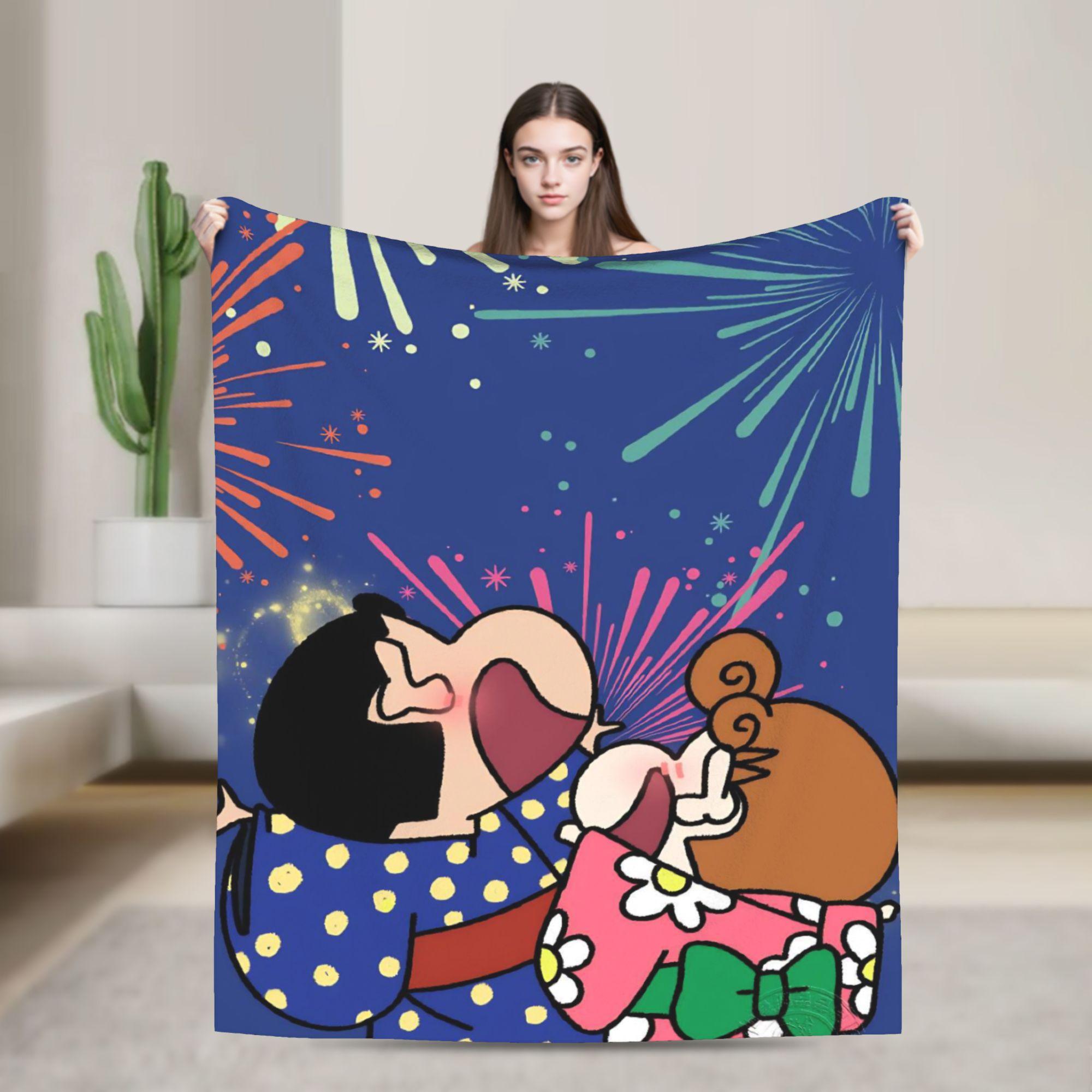 

Crayon Shin-chans Flannel Blankets Winter Super Soft Throw Blanket for Students Bedroom Fashion Bedspread Sofa Bed Cover 75cmx90cm