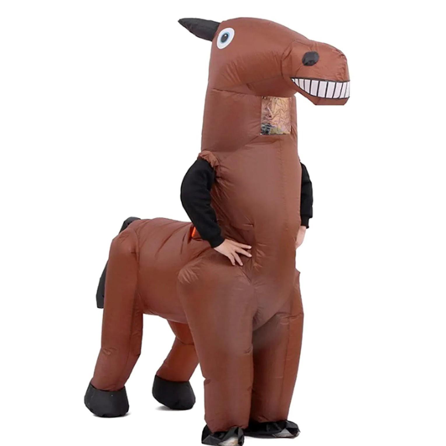 

New Horse Inflatable Costume for Adults - Funny Cartoon Mascot for Halloween One Size