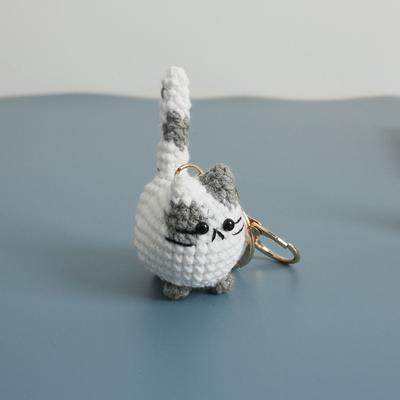 Kreativní ruční háčkování Koťátko Klíčenky Zvířátko Pletená panenka Ručně tkaný Kočka Přívěsek Kawaii Kreslená kočka Klíčenka Dekorace tašky
