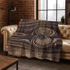 Rainbow Retro Wooden Board Black Brown Wood Grain Flannel Blanket,Cozy Soft Throw Blanket for Home Bedroom Bed Sofa Cover Gift