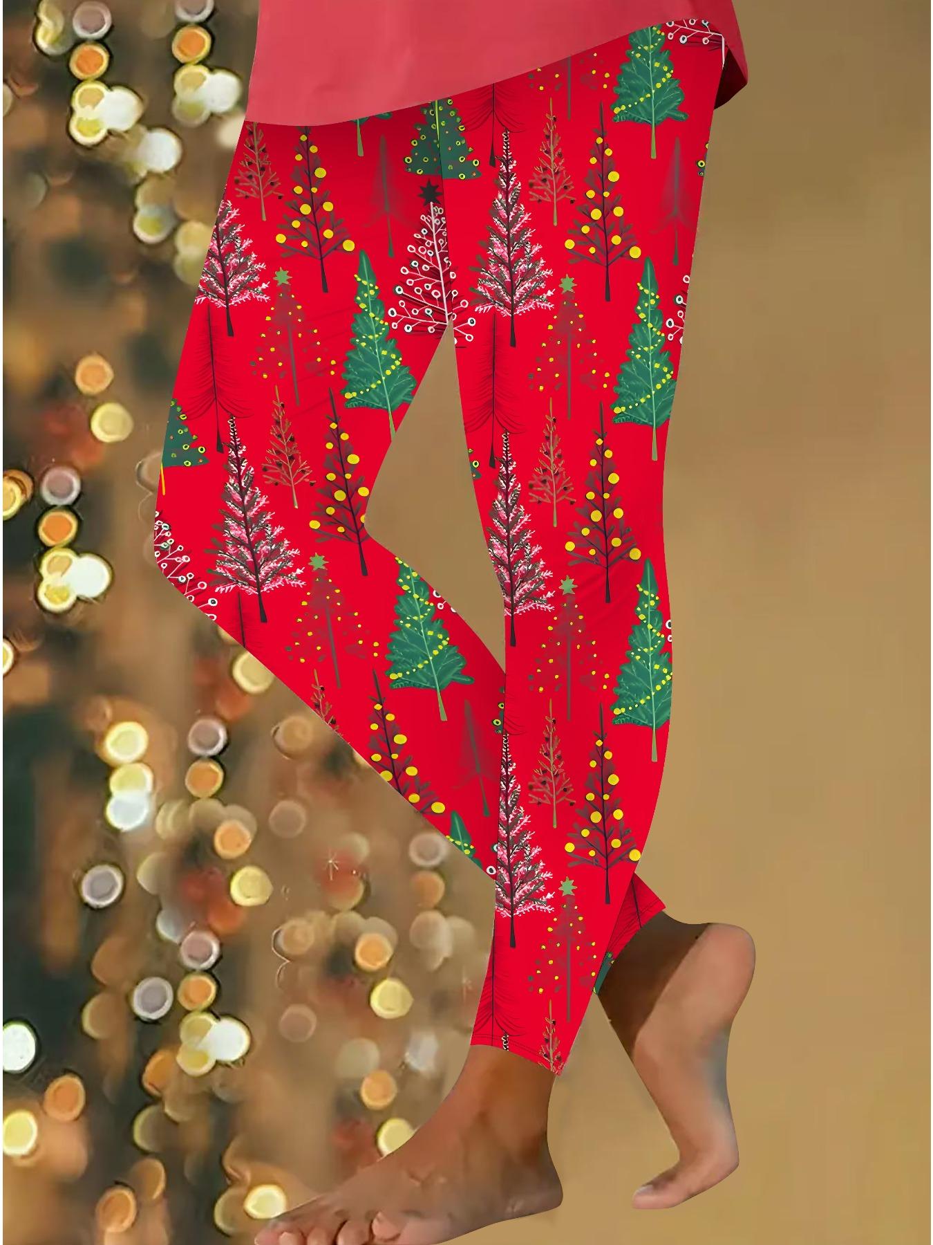 

Женские рождественские леггинсы для йоги с эластичными принтами, фитнес, бег, спортзал, активные штаны XXL зелёный