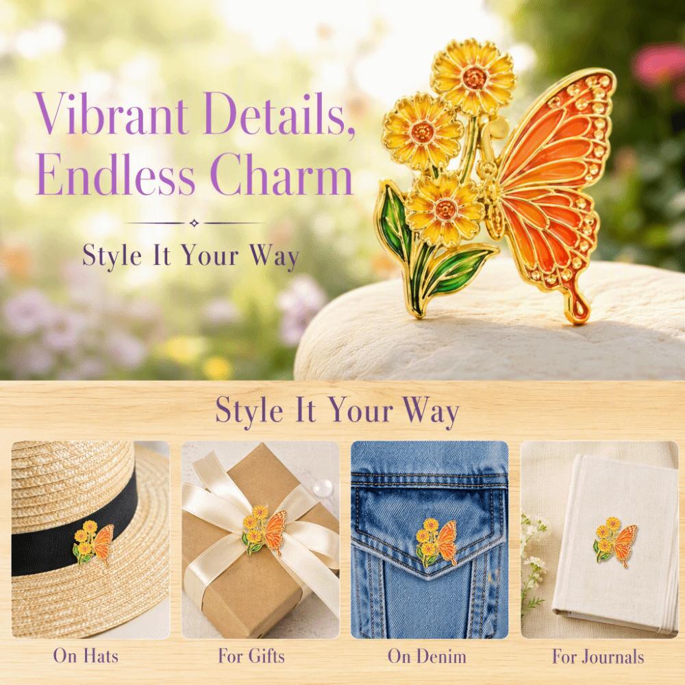 6Pcs Colorful Butterfly Pin Butterfly Shape Decor Badge Fashion Clothing Pin  Gift