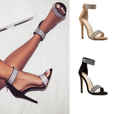 Shoes Woman Thin Heels Pumps Ankle Sandals Shoes Ladies Fish Mouth Sexy High Heels Dress Party Shoes