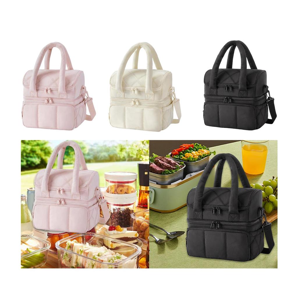 Lunch Box Tote Bag Container Carrier Lightweight Leakproof Adjustable Removable