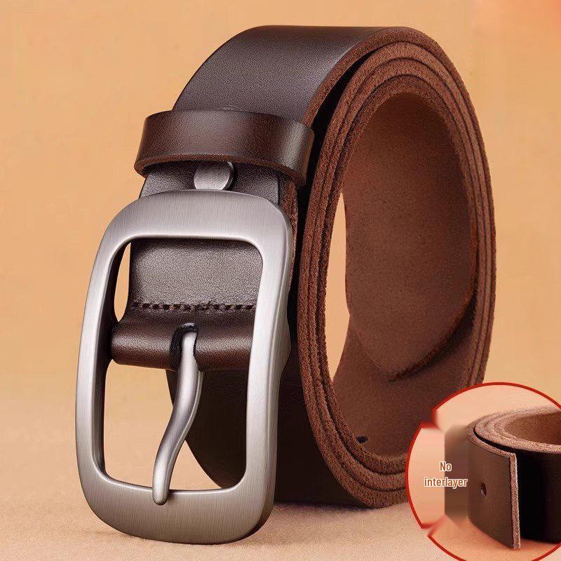 Unisex Genuine Leather Belt - Versatile Men s & Women s Casual Cowhide Jeans Accessory 120 cm