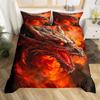 Fire Dragon Duvet Covers for Kids Teens Queen King Size Lightweight Quilt Covers Mythical Animals Pattern Bedding Set Room Decor