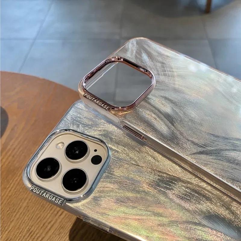 Luxusní třpytivé laserové pouzdro na telefon iPhone 15 14 13 12 11 Pro Max Bling Dreamy Shell Shockproof Soft Back Cover