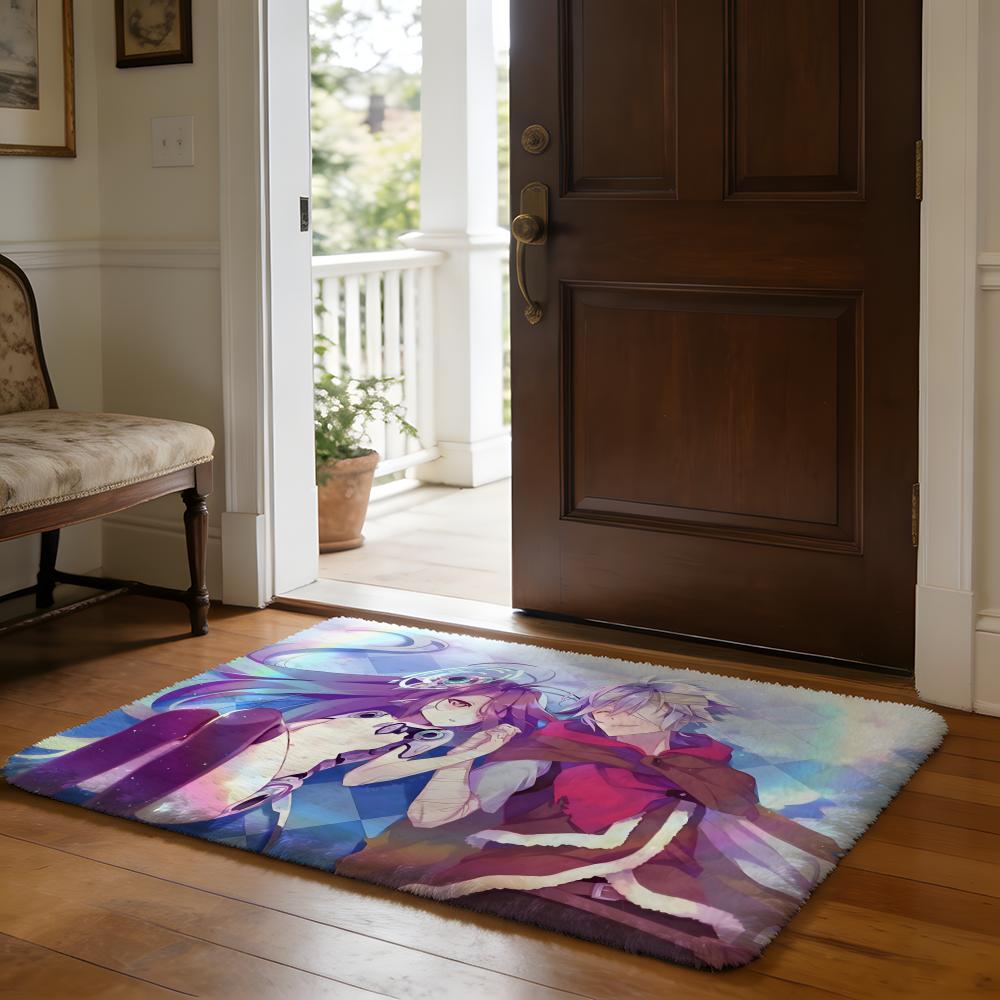 No Game No Life Anime Floor Mat Soft Flannel Absorbent Mat Non-Slip Rug Home Bedroom Bathroom