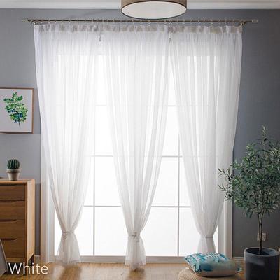 1PC Simple Curtain Wall Window Screening Solid Door Curtains Drape Sheer Tulle For Living Room
