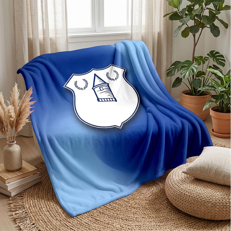 Everton Fußball Druck Flanell Decke, Weiche Warme Leichte Überwurfdecke für Sofa Bett Camping