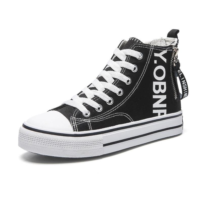 High-top canvas shoes women's spring new ulzzang versatile non-slip small whiteboard shoes tide