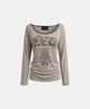 BADBLOOD Script Graphic Ringer Loose-Fit T-Shirt - Beige