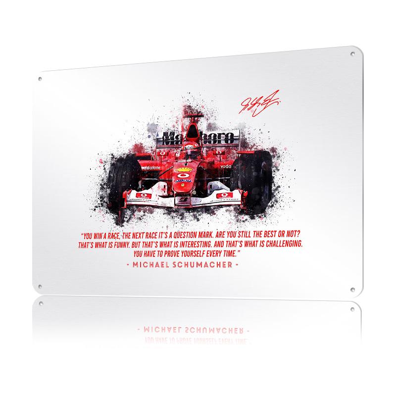 Michael Schumacher Car Poster Customized Vintage Metal Signs Wall Art Retro Tin Plaque for Home Decorations Custom Plate