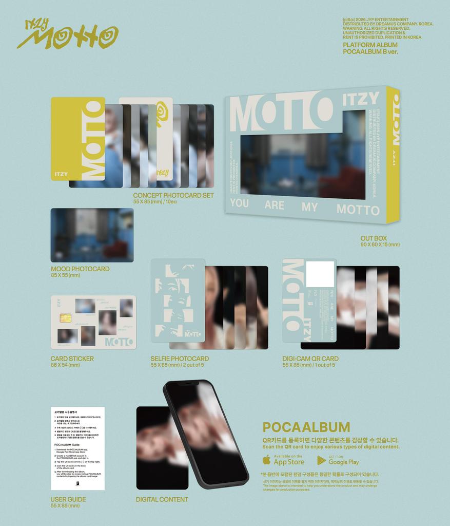 [Pre-Order] ITZY Motto Kpop Album Photocard Official POCA Set Version