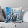 World Trade Center Square Pillowcase Polyester Linen Velvet Printed Zip Decorative Home Cushion Cover