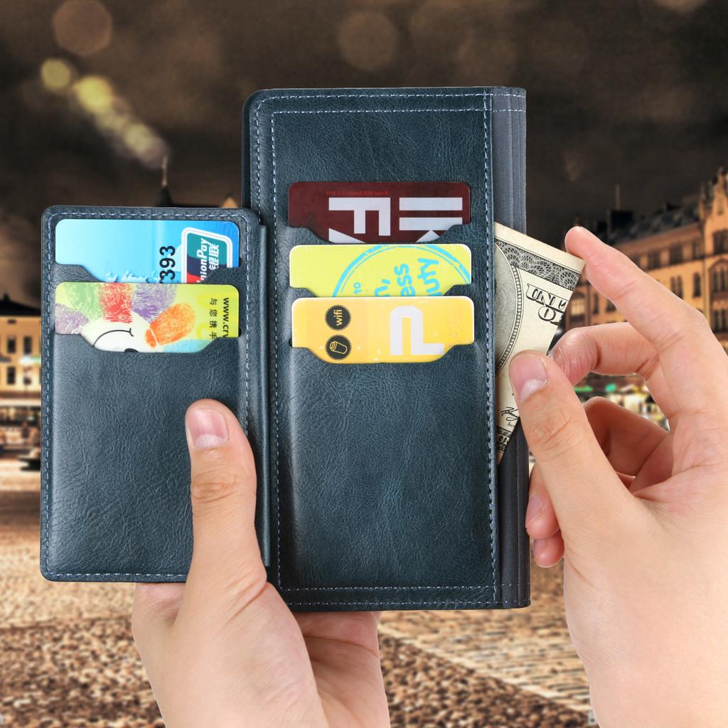 For iPhone 15 Pro Shockproof PU Leather Case Wallet Zipper Pocket Flip Stand Phone Cover