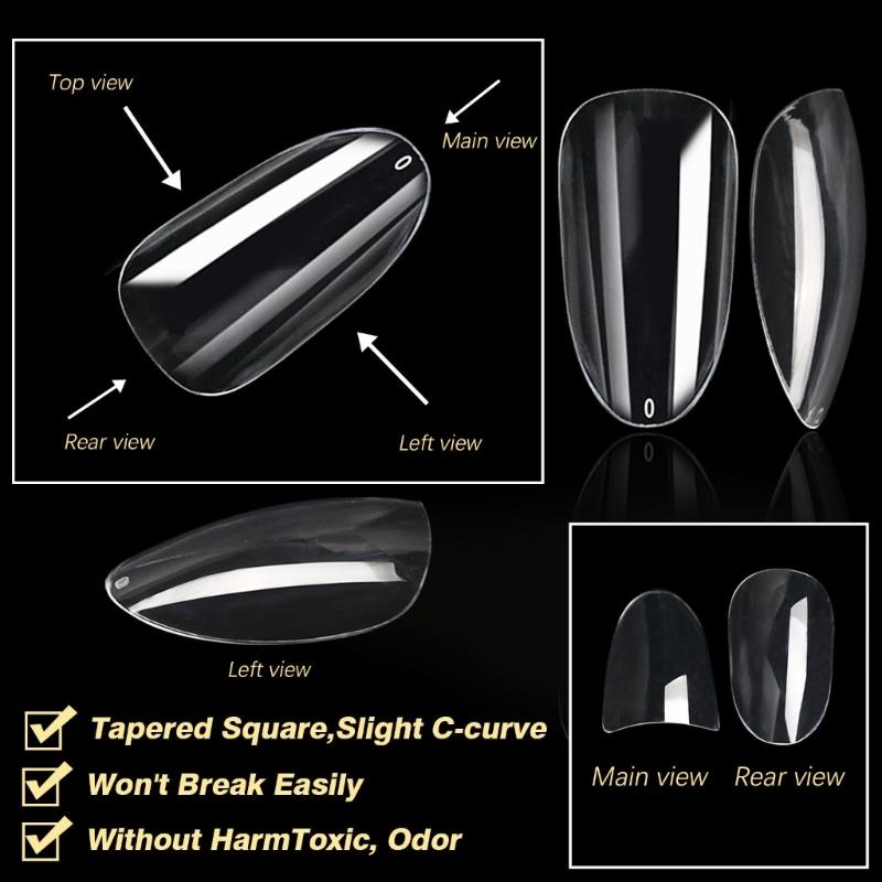 Clear Gel Nail Tips DIY Nail Extensions Transparent False Nails Art Decoration Long-Lasting Perfect for DIY Nail Art