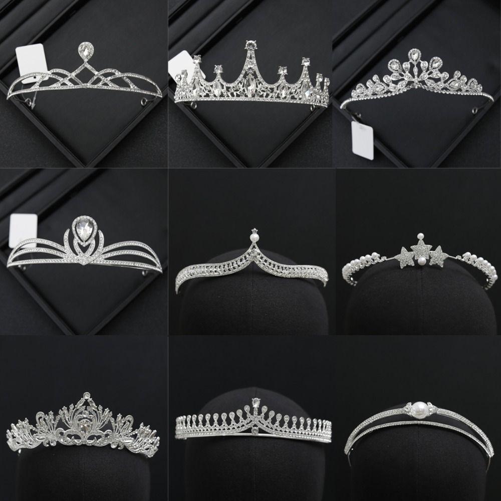 Crystal Rhinestone Rhinestone Tiara Alloy Material Princess Crown Wedding Bride Crown Prom Event