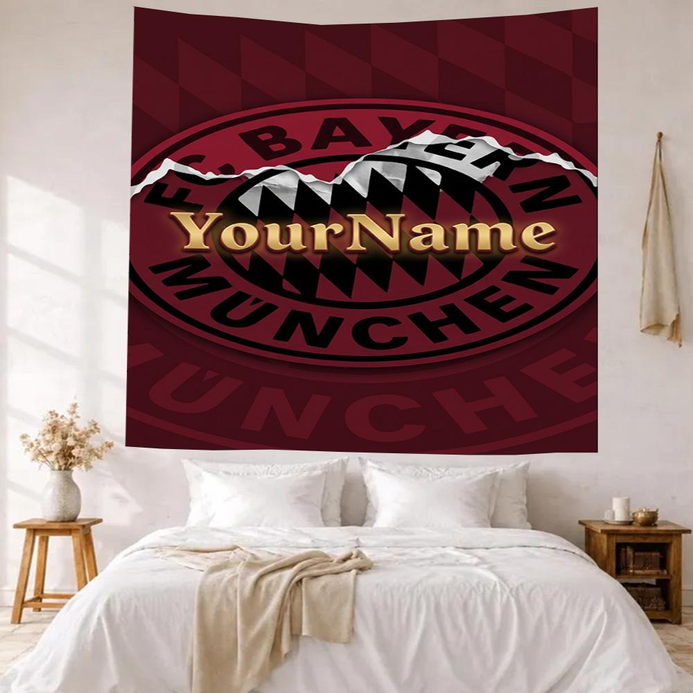 Bayern Munich Custom Your Name Wall Decor Tapestry Art For Pet Memorial Birthdaywedding Party Backdrop Family Gift