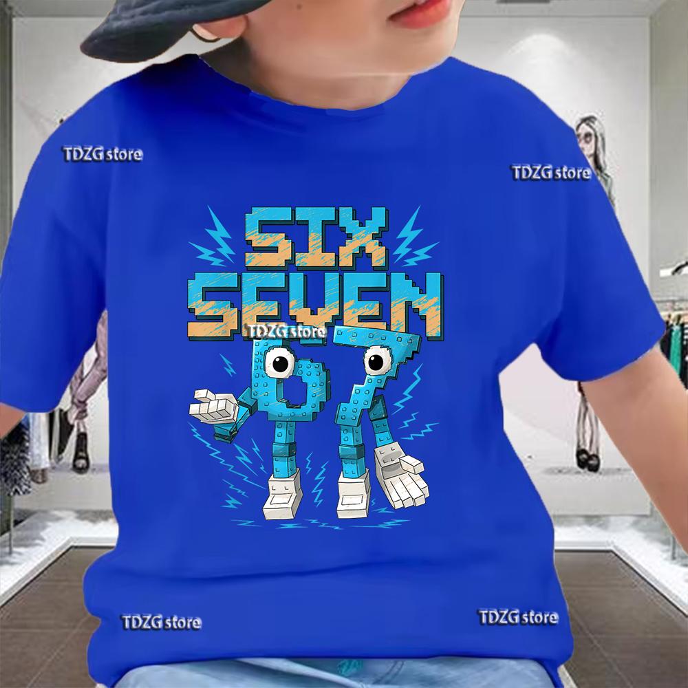 Summer Funny Six Seven 67 Digit 3D Print Children's T-Shirt Casual Boys Short Sleeve Fashion Comfortable Kids Sport Clothes