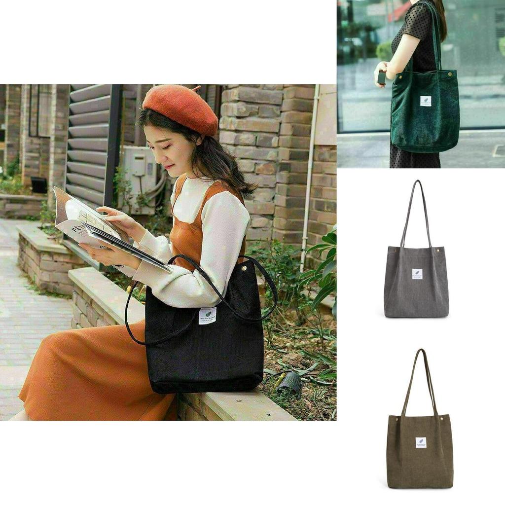 Corduroy Canvas Women Tote Bags Handbag Ladies Girls Travel Messenger Shoulder