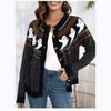 2024 Retro Polka Dot Long Sleeve Knit Cardigan – Women's Halloween Ghost Sweater, Loose Fit, European American Style
