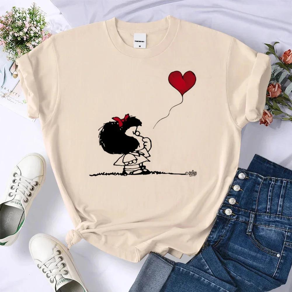 Mafalda Tshirt Women Harajuku T-shirts Female Anime Clothing